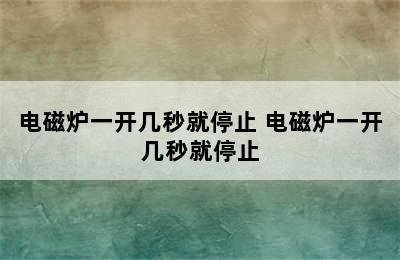 电磁炉一开几秒就停止 电磁炉一开几秒就停止